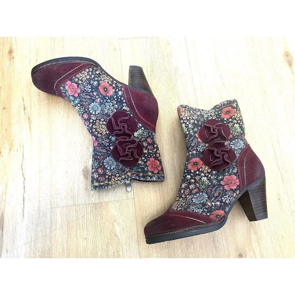 L' Atiste Simonetta Vintage Insired Sued Ankle Boots EU 37 - Picture 7 of 16